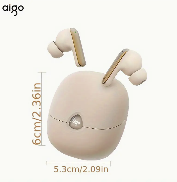 Aigo 5.4 TWS Wireless Earbuds – LED Display & Built-in Mic