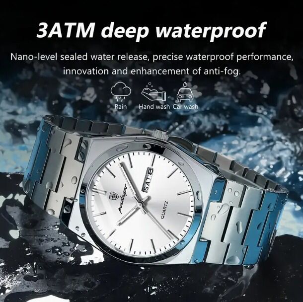 Poedagar Men Watch – Lightweight Luxury Stainless Steel Quartz Watch for Men
