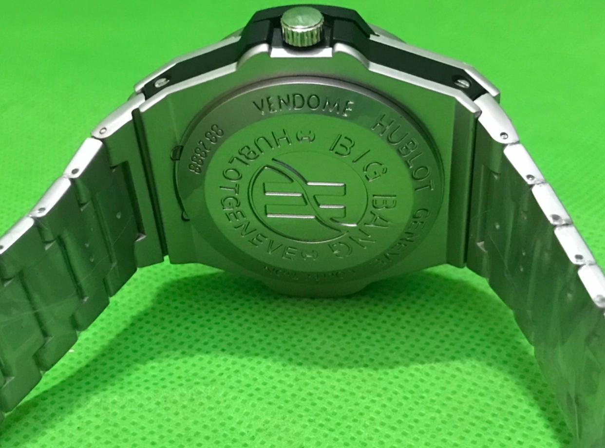 Luxury Hublot Style Quartz Men’s Watch – Stainless Steel Silver Edition