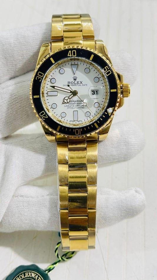 Rolex-Style Quartz Watch – Rotating Bezel & Date Display