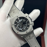 Men's Luxury Chronograph Watch – Stainless Steel & Leather Strap